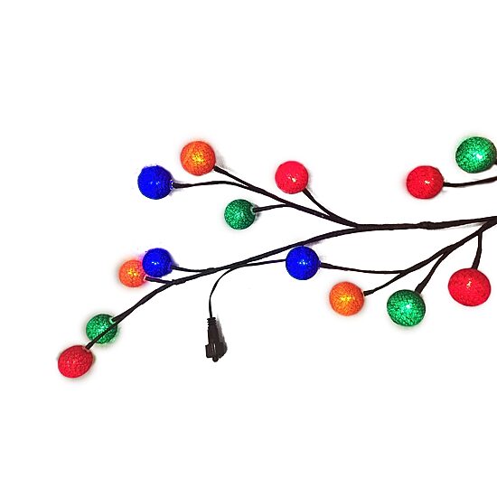 Kurt Adler Multicolor Cotton Ball Pre-Lit Christmas Indoor Garland