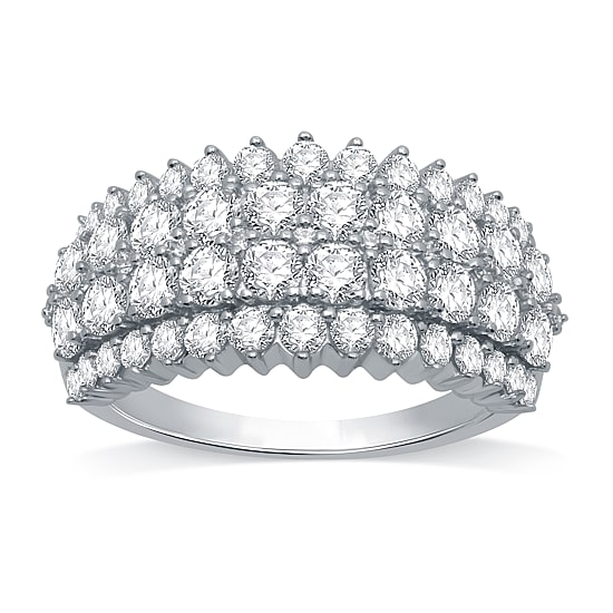 Womens 2 CT. T.W. Natural White Diamond 10K Gold Band
