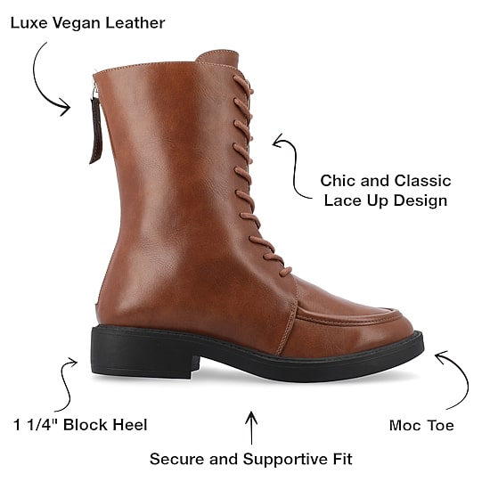 Journee Collection Womens Nikks Block Heel Lace Up Boots
