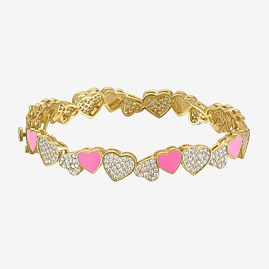 Girls 2 1/4 CT. Lab Created Cubic Zirconia 14K Gold Over Brass Bangle Bracelet
