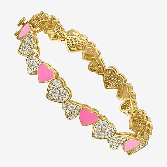 Girls 2 1/4 CT. Lab Created Cubic Zirconia 14K Gold Over Brass Bangle Bracelet