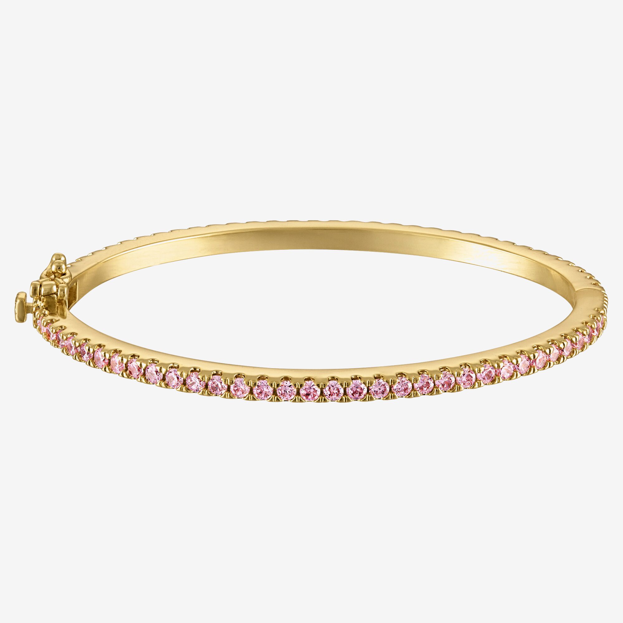 Girls 3 1/4 CT. Lab Created Cubic Zirconia 14K Gold Over Brass Bangle Bracelet