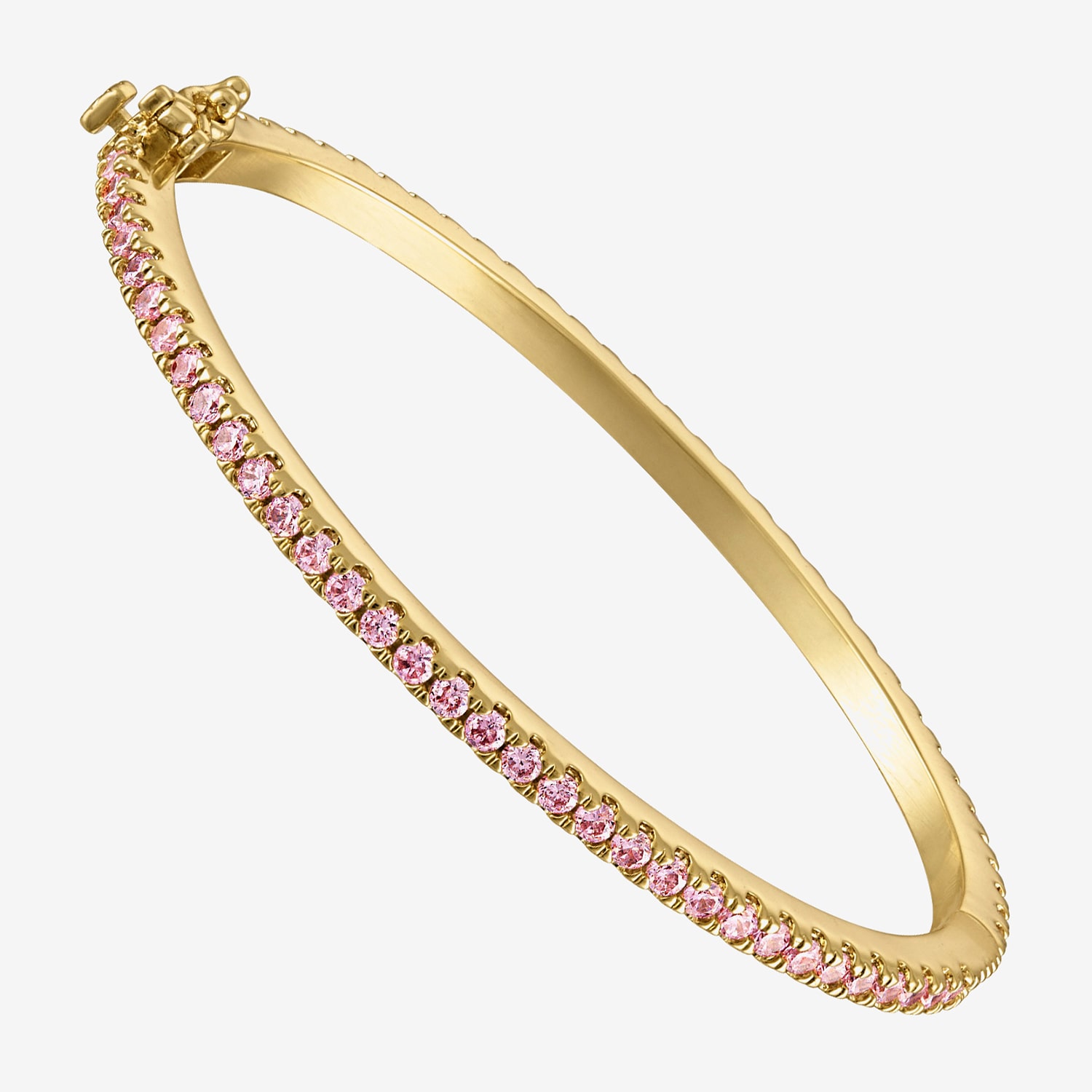 Girls 3 1/4 CT. Lab Created Cubic Zirconia 14K Gold Over Brass Bangle Bracelet