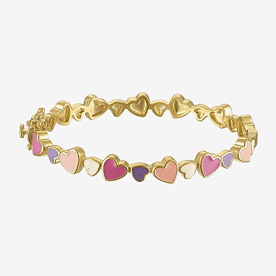 Girls Lab Created 14K Gold Over Brass Bangle Bracelet