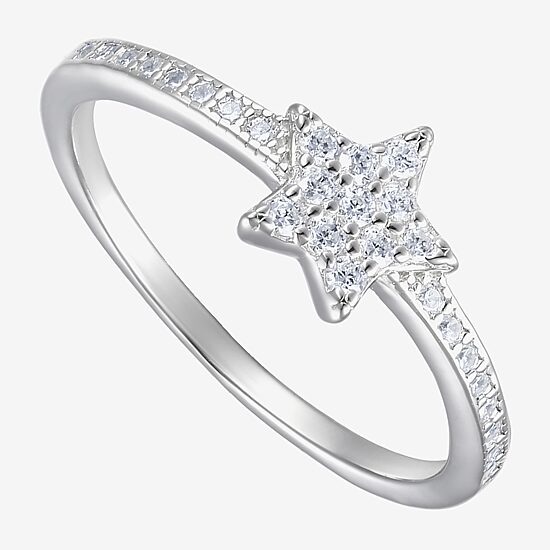 Girls 1/3 CT. Lab Created Cubic Zirconia Sterling Silver Cocktail Ring