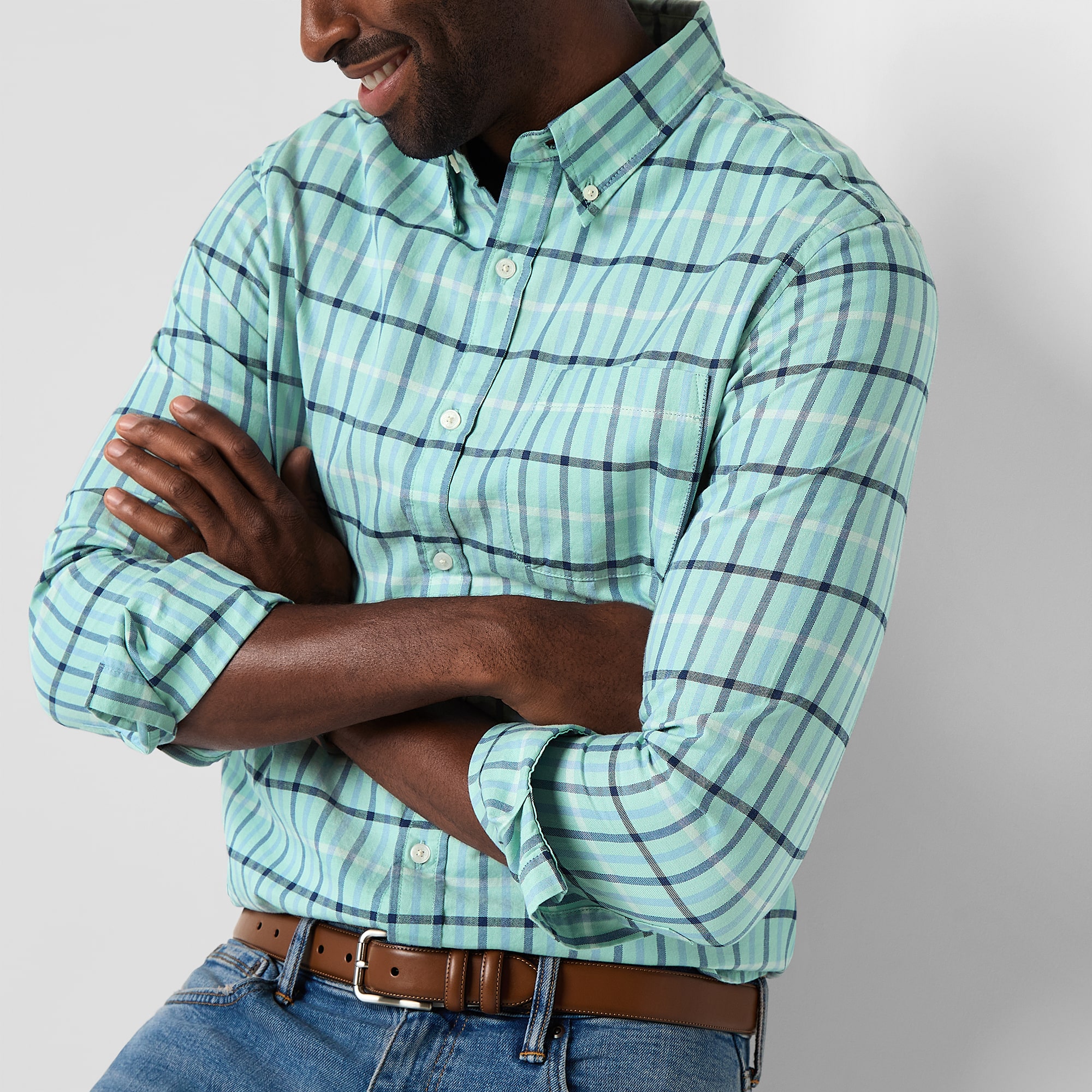 St. John's Bay Oxford Mens Long Sleeve Classic Fit Button-Down Shirt