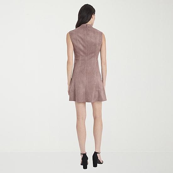 Clover And Sloane Womens High Neck Sleeveless Fit + Flare Dress