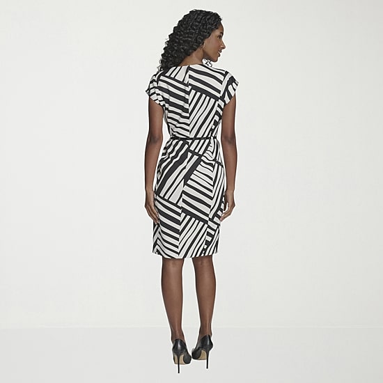 Marc New York Womens Crew Neck Short Sleeve BELTED Sheath Dress