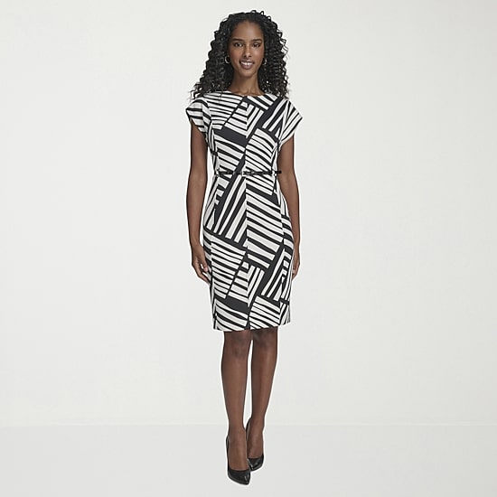 Marc New York Womens Crew Neck Short Sleeve BELTED Sheath Dress
