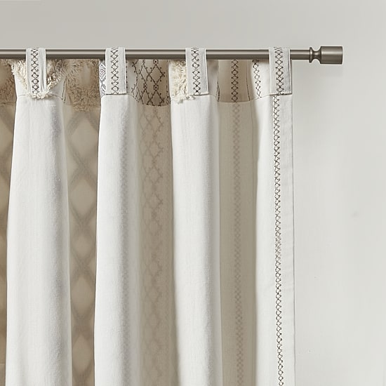 INK+IVY Imani Cotton Printed Tufted Rod Pocket Light-Filtering Single Curtain Panel