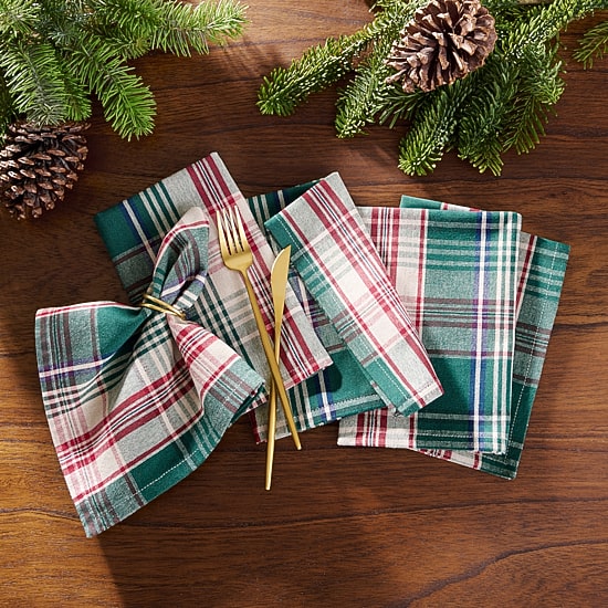 Threadmade Holiday Fireside Plaid 8-pc. Napkins