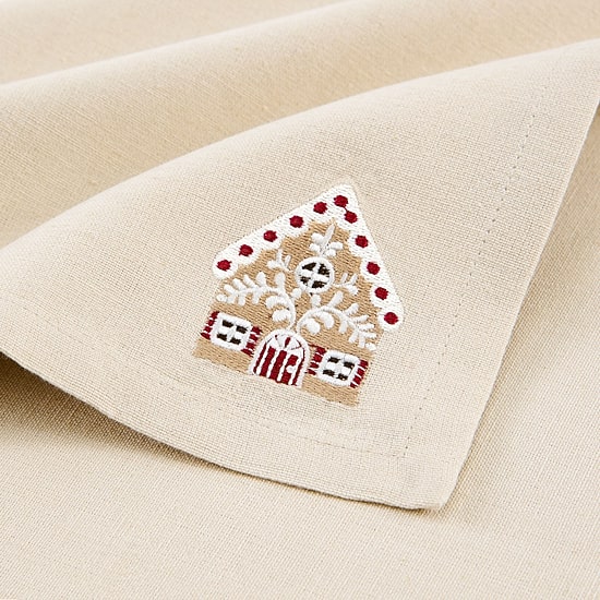 Threadmade Gingerbread Bliss Embroidered 4-pc. Napkins