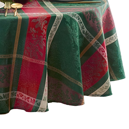 Threadmade Merry and Festive Round Oval Tablecloth