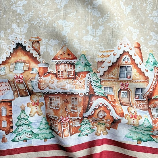 Threadmade Gingerbread Bliss Round Oval Tablecloth