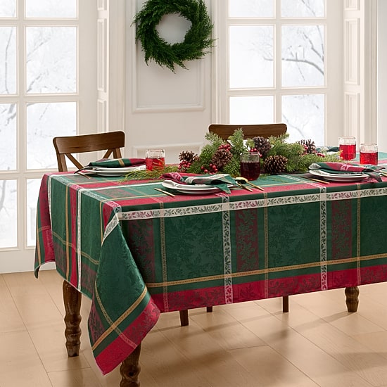 Threadmade Merry and Festive Rectangle Tablecloth