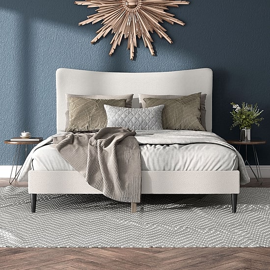 Lumi Wingback Upholstered Queen Bed
