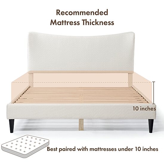 Lumi Wingback Upholstered Queen Bed