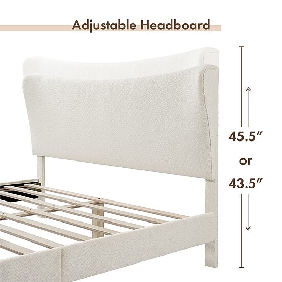 Lumi Wingback Upholstered Queen Bed