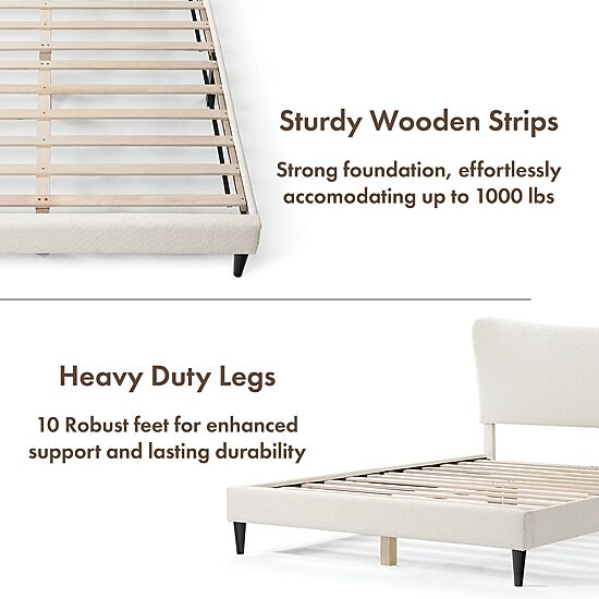 Lumi Wingback Upholstered Queen Bed