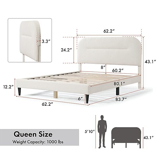 Lumi Upholstered Panel Queen Bed