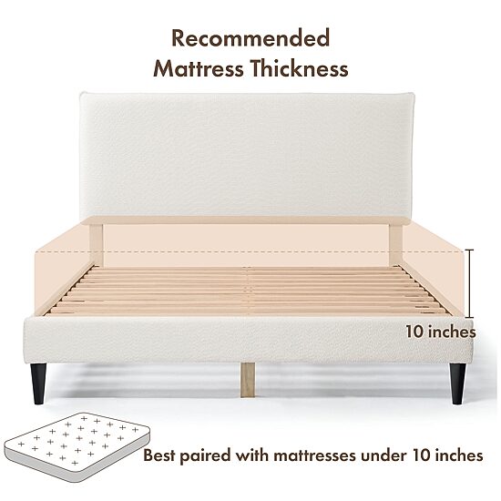 Lumi Boucle Fabric Queen Bed