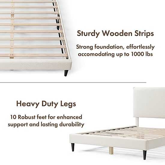 Lumi Boucle Fabric Queen Bed