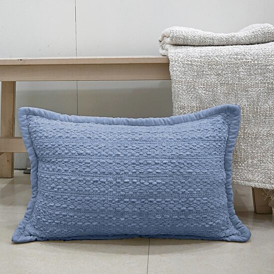 Vibhsa Vibhsa Honeycomb Handwoven Textured Pillow, 14" X 24" Rectangular Throw Pillow