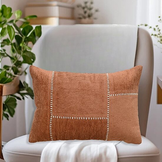 Vibhsa Vibhsa Baltic Cut And Sew Rice Stitched Throw Pillow, 14" X 20" Rectangular Throw Pillow