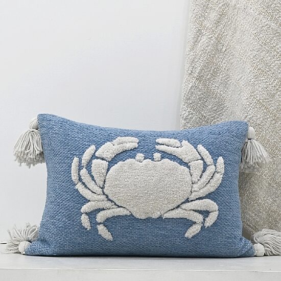 Vibhsa Vibhsa Baltic Table Tufted Pillow With Corner Tassels, 14" X 20" Rectangular Throw Pillow