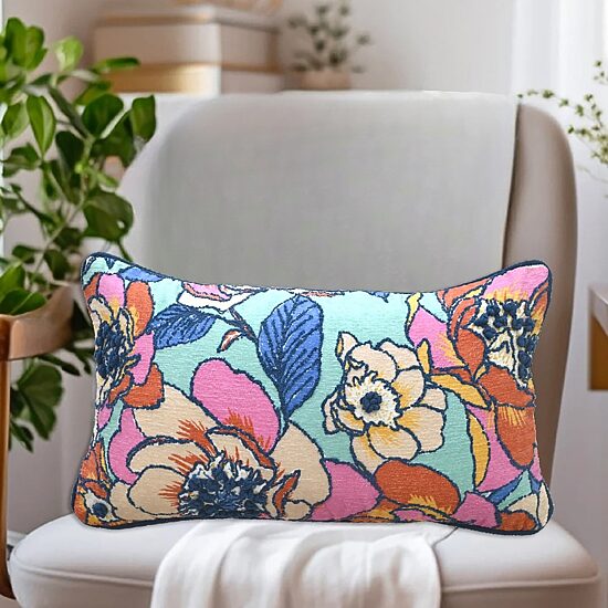 Vibhsa Vibhsa Novelty Pillow With Digital Print & Machine Embroidery 14" X 24" Rectangular Throw Pillow