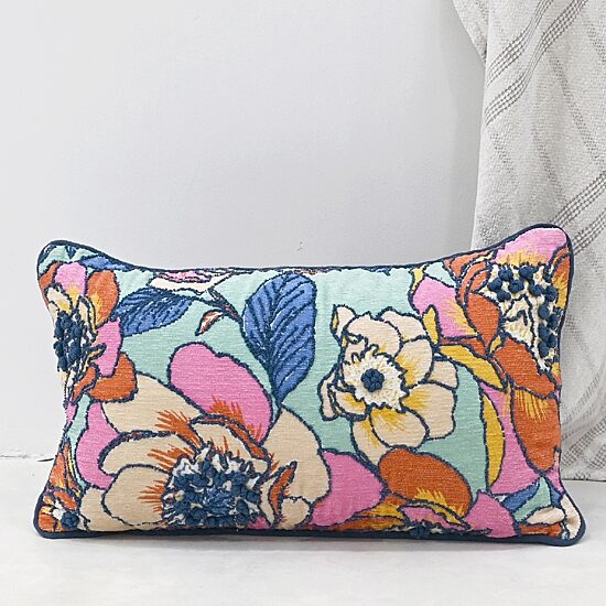 Vibhsa Vibhsa Novelty Pillow With Digital Print & Machine Embroidery 14" X 24" Rectangular Throw Pillow