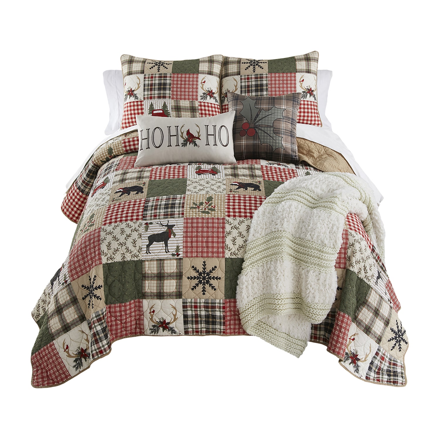 Your Lifestyle By Donna Sharp Holly Forest Pieced Cotton Easy Care Quilt Set