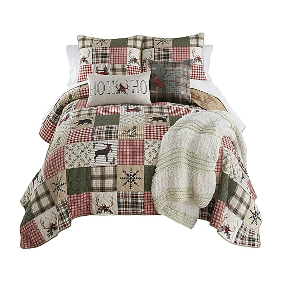 Your Lifestyle By Donna Sharp Holly Forest Pieced Cotton Easy Care Quilt Set
