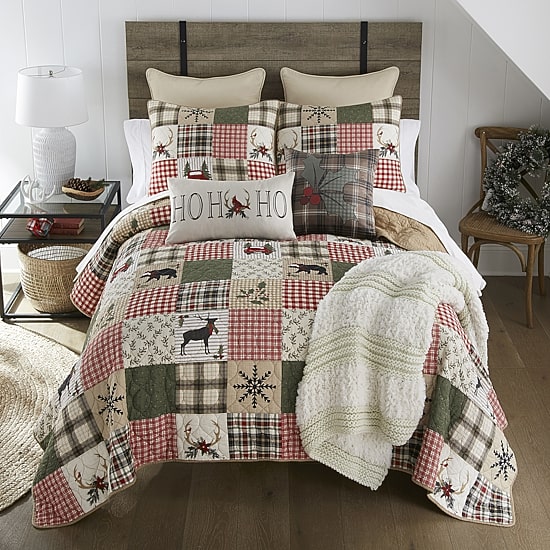 Your Lifestyle By Donna Sharp Holly Forest Pieced Cotton Easy Care Quilt Set