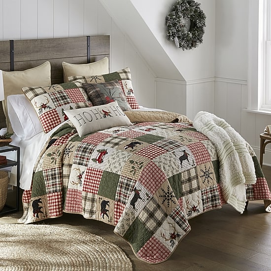 Your Lifestyle By Donna Sharp Holly Forest Pieced Cotton Easy Care Quilt Set