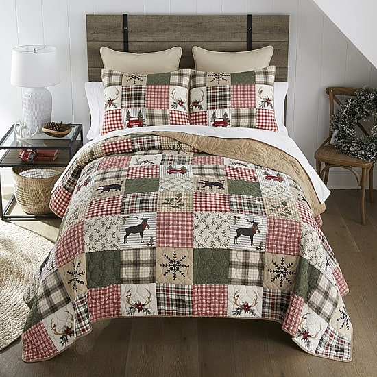 Your Lifestyle By Donna Sharp Holly Forest Pieced Cotton Easy Care Quilt Set