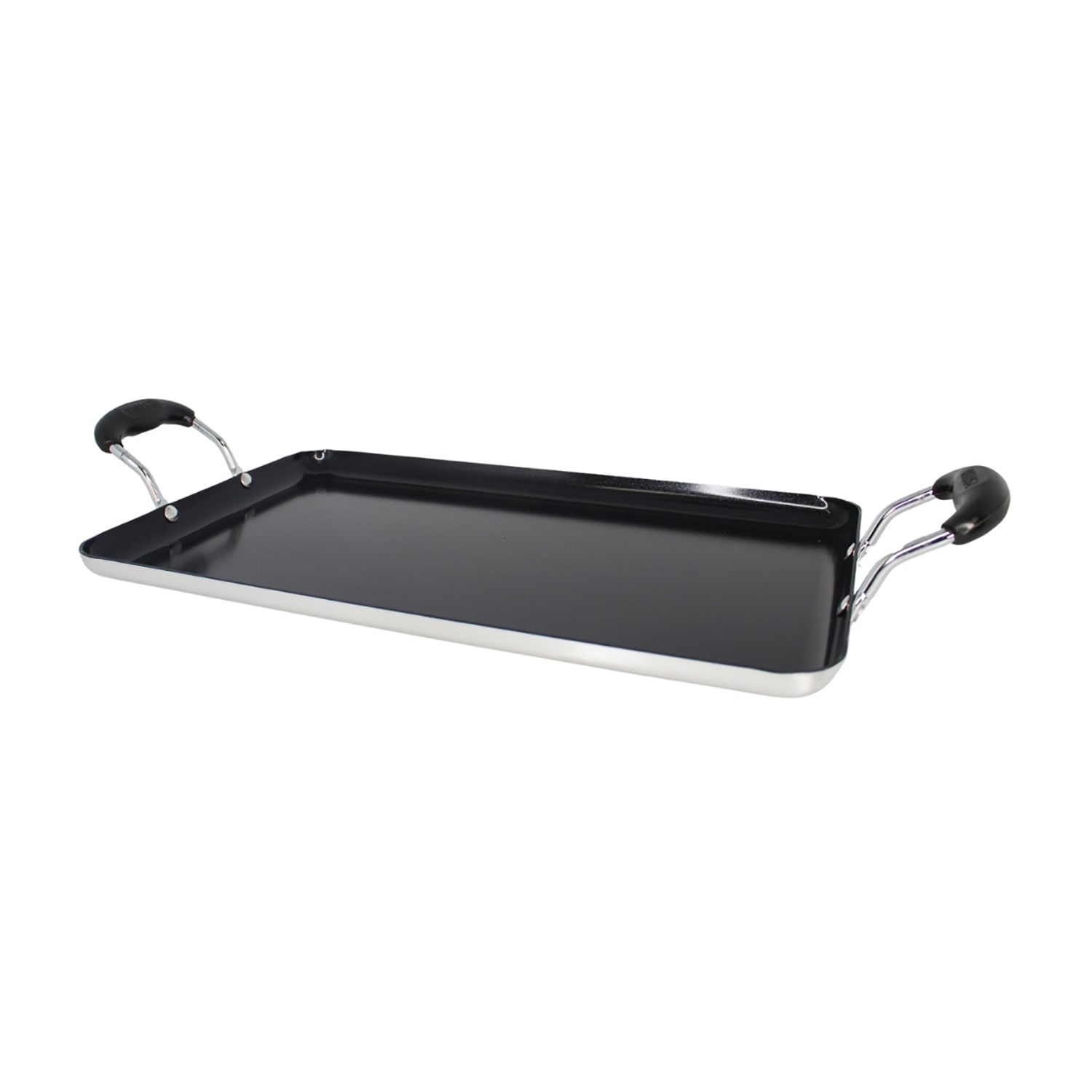 IMUSA Bistro Ceramic 17X10" Double Burner Griddle with Cool Touch Handles