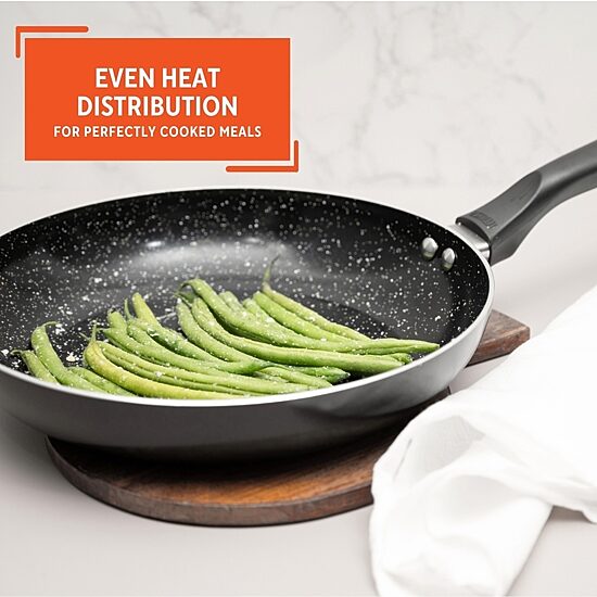 IMUSA Bistro-Cera Ceramic Speckled 10" Fry Pan with Cool Touch Handle