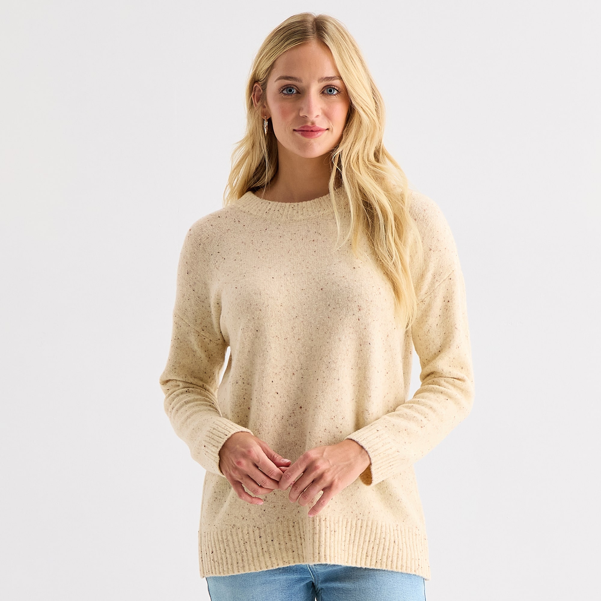A.N.A Womens Crew Neck Long Sleeve Pullover Sweater