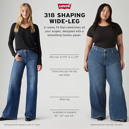 Levi's® Women's Plus Mid Rise 318™ Shaping Wide Leg Jeans