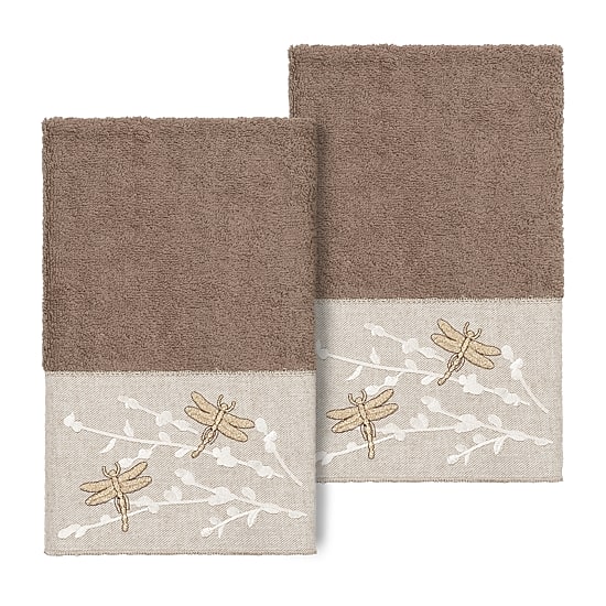Linum Home Textiles Braelyn 2-pc. Embellished Hand Towel