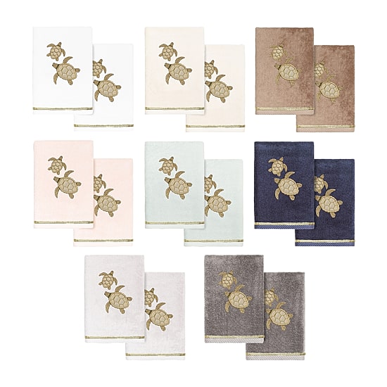 Linum Home Textiles Tortuga 2-pc. Embellished Hand Towel