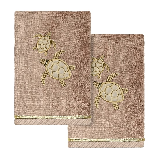 Linum Home Textiles Tortuga 2-pc. Embellished Hand Towel