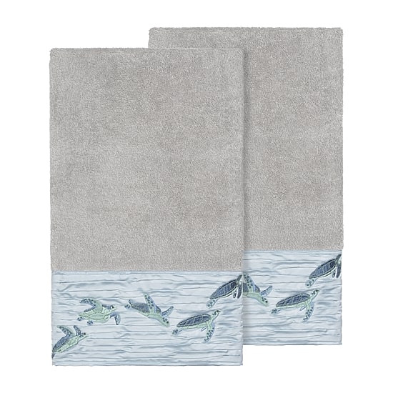 Linum Home Textiles Mia 2-pc. Embellished Animal Bath Towel