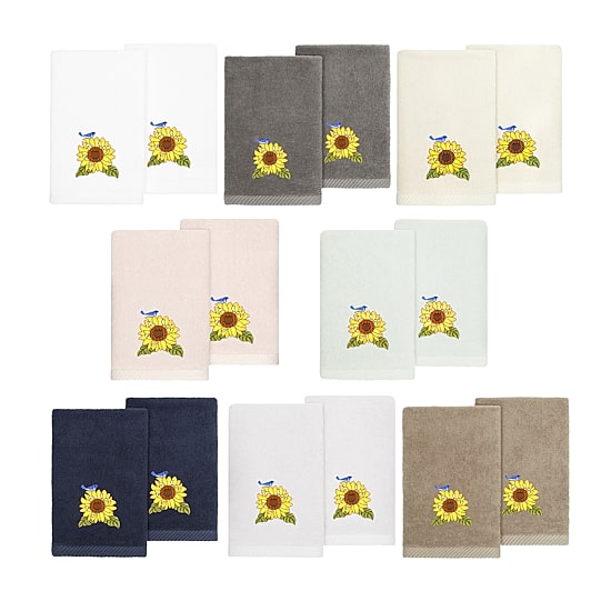 Linum Home Textiles Girasol 2-pc. Embellished Fingertip Towel