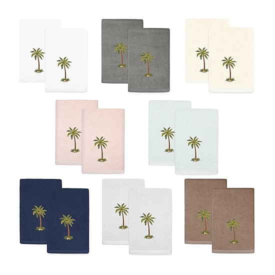 Linum Home Textiles Palmera 2-pc. Embellished Fingertip Towel