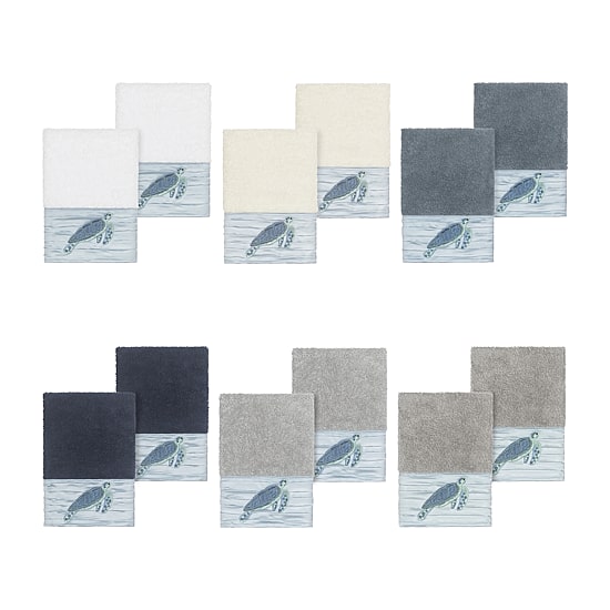 Linum Home Textiles Mia 2-pc. Embellished Washcloth