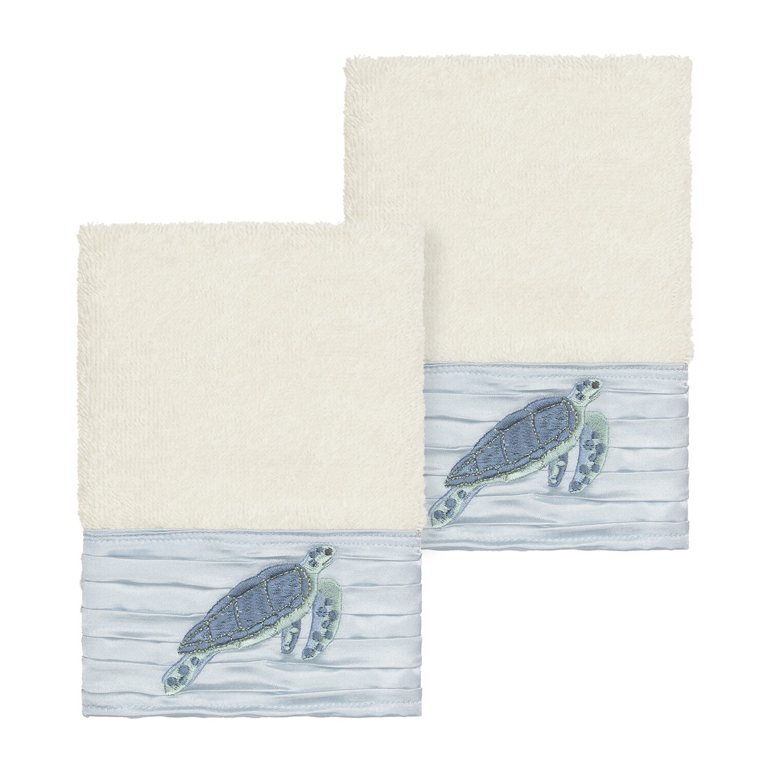 Linum Home Textiles Mia 2-pc. Embellished Washcloth