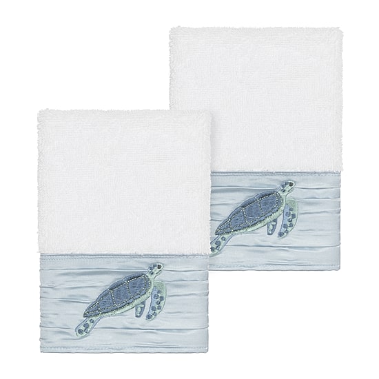 Linum Home Textiles Mia 2-pc. Embellished Washcloth