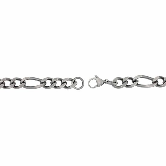 Mens Stainless Steel 8 1/2 Inch Figaro Chain Bracelet